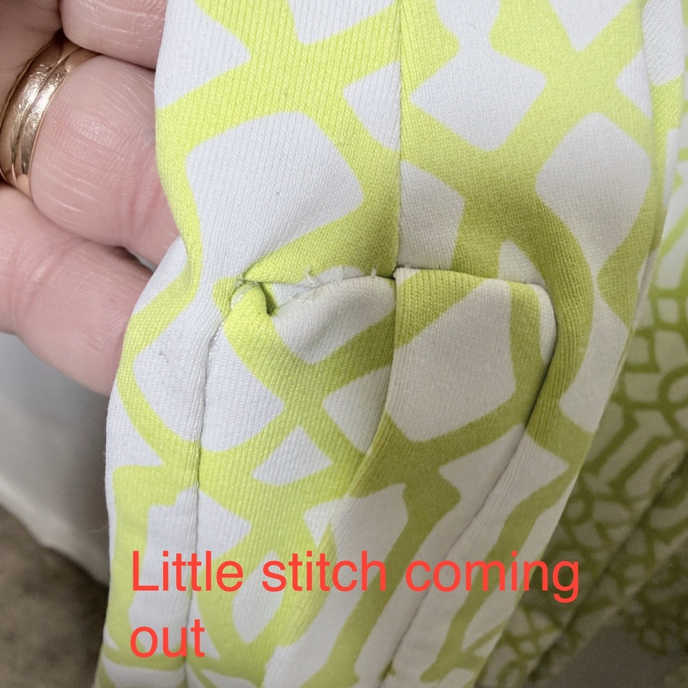 Lulu-B Lime Green Geometric Trellis Print 3/4 Sleeve Pocket Shift Dress XL - Picture 5 of 10
